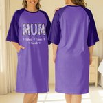 Personalized Daisy Title Multicolor Lounge Pajamas Nightdress with 1-16 Names and Pockets Daily Wear Birthday Mother's Day Gift for Grandma Mom