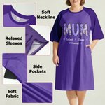 Personalized Daisy Title Multicolor Lounge Pajamas Nightdress with 1-16 Names and Pockets Daily Wear Birthday Mother's Day Gift for Grandma Mom