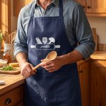 Personalized Multicolour Baking Kitchenware Pattern Waterproof Chef Apron with Pockets and Name Father's Day Birthday Gift for Cooking Baking Lovers
