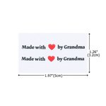 Personalised Made with Heart Sewing Labels Text Tags Set of 10 for Clothing Handmade Item Birthday Gift for Knitting DIY Craft Lovers