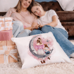 Personalizzato stella luna mamma bambino vista posteriore morbido cuscino copertina con nome Home Decor festa della mamma regalo di compleanno per la madre ragazzo ragazza
