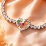 Personlig kjærlighetsknute Zirkon 2-4 fødselssteiner Justerbart armbånd med navn Jubileum Bursdag Morsdagsgave til mamma bestemor