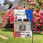 Personalized Stars and Stripes Photo Garden Flag with Memorial Day American Independence Day Gift for Veterans Loss of Loved Ones