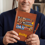 Personalised He is Dad Bible Verses A5 A6 PU Leather Notebook with Name Father's Day Birthday Gift for Father Grandfather