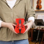 Portamatite personalizzato multicolore a forma di violino con nome e decorazione da scrivania Regalo di compleanno per amici di famiglia amanti della musica