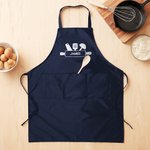 Personalized Multicolour Baking Kitchenware Pattern Waterproof Chef Apron with Pockets and Name Father's Day Birthday Gift for Cooking Baking Lovers