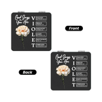 Personalised God Says I Am Birth Flower Compact Square Makeup Mirror with Name Portable Birthday Party Anniversary Gift for Woman Christian