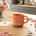 Personalised Multi-Colour Birth Flower Mug with Name Daily Drinking Birthday Gift for Women Friends Family