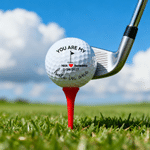 Personalized Hole In One Golf Ball with Name and Date Funny Father's Day Birthday Gift for Couples Golf Lovers