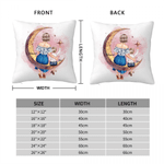 Personalizzato stella luna mamma bambino vista posteriore morbido cuscino copertina con nome Home Decor festa della mamma regalo di compleanno per la madre ragazzo ragazza