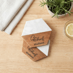 Gepersonaliseerde gegraveerde naam marmeren 11 delige snijplank onderleggers set met keramische kom engagement vaderdag cadeau voor familie vrienden vader