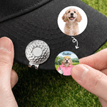 Personligt husdjursfoto Magnetisk hattklämma Golfbollsmarkör med namn Födelsedag Jubileum Game Day Present för golfälskare
