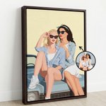 Personalized Minimalist Bestie Photo Giclee Canvas Prints Home Decor Housewarming Birthday Gift for Sisters Friends