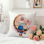 Personalizzato stella luna mamma bambino vista posteriore morbido cuscino copertina con nome Home Decor festa della mamma regalo di compleanno per la madre ragazzo ragazza