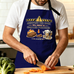 Personalised Barbecue Theme Adult Apron with Name Daily Kitchen Cooking Father's Day Birthday Gift for Dad Man