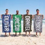 Spersonalizowany ręcznik plażowy Camo Oversized Quick Dry z imieniem i nazwiskiem Prezent urodzinowy na plażę dla mężczyzn