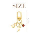 Spersonalizowany brelok do kluczy Birthstone Birthstone Flower Heart z inicjałem do codziennego użytku Prezent urodzinowy na Dzień Matki dla mamy, dziewczyny i kobiety