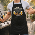 Personalised Barbecue Theme Adult Apron with Name Daily Kitchen Cooking Father's Day Birthday Gift for Dad Man