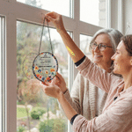 Personlig blomma fjäril trädgård solfångare med namn och text rumsdekoration pensioneringsgåva för mamma pensionär