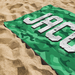 Personalised Camo Design Oversized Quick Dry Beach Towel with Name Birthday Beach Party Gift for Men