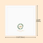 Personalized Watercolor Rings Eucalyptus Leaf Wreath Napkin with Name and Date Table Decor Wedding Anniversary Gift for Bride Newlywed