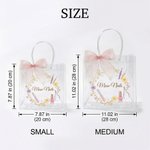 Personalized The Nail Atelier Transparent Gift Bag with Text and Pink Ribbon Bow Nail Studio Gift for Girl Woman
