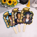 Personalized Graduation Cap Photo Flash Card Graduation Fan with Name Graduation Gift for Class of 2026