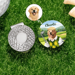 Personligt husdjursfoto Magnetisk hattklämma Golfbollsmarkör med namn Födelsedag Jubileum Game Day Present för golfälskare