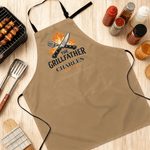 Personalised Barbecue Theme Adult Apron with Name Daily Kitchen Cooking Father's Day Birthday Gift for Dad Man