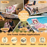 Serviette de plage à séchage rapide avec nom Activités de plein air Fête de plage Cadeau d'anniversaire pour enfants Famille