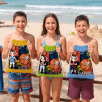 Personalised Cartoon Character Drawstring Storage Bag with Name and Number Beach Party Birthday Gift for Basketball Lover Friends