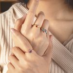 Personlig 1-6 fødselssteiner Sterling sølvring med navn Smykkesmykker Jubileum Bursdag Morsdagsgave til kvinne Mor