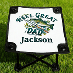 Personalised Fishing Pattern Folding Fishing Stool with Name Outdoor Activities Camping Father's Day Gift for Fishing Enthusiasts