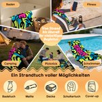 Personalisiertes Strandtuch mit abstraktem Graffiti-Design und Namen | übergroß und schnelltrocknend | Geburtstag Partygeschenk für Freunde Familie