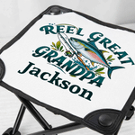 Personalised Fishing Pattern Folding Fishing Stool with Name Outdoor Activities Camping Father's Day Gift for Fishing Enthusiasts