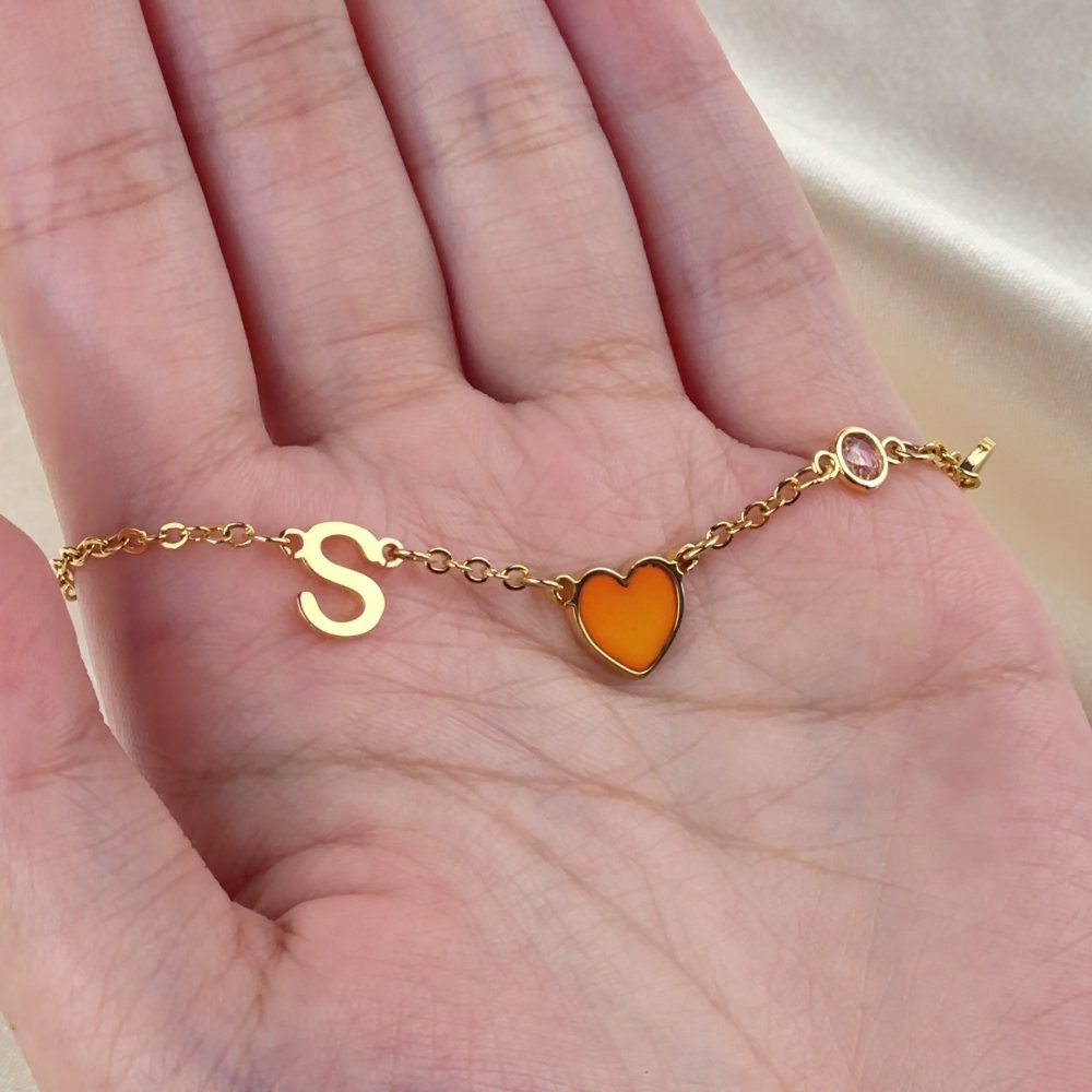 Personalizzato costellazione Birthstone iniziale cuore ciondoli braccialetto uso quotidiano anniversario regalo di compleanno per la donna amica fidanzata 6