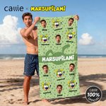 Personalizowany ręcznik plażowy Marsupilami z imieniem i nazwiskiem 1-6 zdjęć twarzy Uroczy wyraz twarzy Marsupilami Szybkoschnący ręcznik plażowy z imieniem i nazwiskiem Prezent urodzinowy dla dzieck