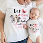Gepersonaliseerd Babyrompertje of T-shirt voor Volwassenen van 100% Katoen met Schattige Olifantendesign en Naam Cadeau voor Mama en Pasgeboren Baby