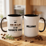 Gepersonaliseerde Minimalistische stijl keramische koffiemok met naam en titel Dagelijks gebruik Verjaardag Vaderdag geschenk voor schoonvader Familie