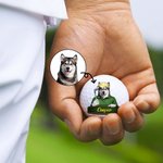 Personlig söt tecknad husdjurskaraktär Foto Golfboll med namn Födelsedag Jubileum Game Day Present för golfälskare