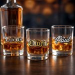 Gepersonaliseerde gouden zilveren naam 10 oz Rock Whiskey Glas Verjaardag Vaderdag Gift voor Man Whiskey liefhebber