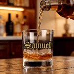 Personalized Gold Silver Name 10 oz Rock Whiskey Glass Birthday Father's Day Gift for Man Whiskey Enthusiast