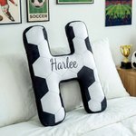 Oreiller doux personnalisé avec nom Décoration de salon Journée de jeu Anniversaire Coupe du monde Cadeau pour l'amateur de football