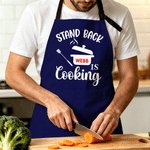 Personalised Multicolour Kitchen Utensils Funny Message Adjustable Apron with Name and Pocket Family Gathering Father's Day Gift for Father Grandfather