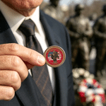Personalised Eagle Remember Our Hero Pin Button Badge with Name American Independence Day Sympathy Gift for Veteran Loss of Loved One
