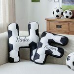 Oreiller doux personnalisé avec nom Décoration de salon Journée de jeu Anniversaire Coupe du monde Cadeau pour l'amateur de football