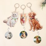 Porte-clés acrylique personnalisé en 2D avec photo d'animal de compagnie et étiquette de sac Cadeau d'anniversaire pour les propriétaires amoureux de leur animal de compagnie