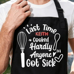 Personalised Multicolour Kitchen Utensils Funny Message Adjustable Apron with Name and Pocket Family Gathering Father's Day Gift for Father Grandfather