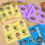 Personalizowany ręcznik plażowy Marsupilami z imieniem i nazwiskiem 1-6 zdjęć twarzy Uroczy wyraz twarzy Marsupilami Szybkoschnący ręcznik plażowy z imieniem i nazwiskiem Prezent urodzinowy dla dzieck