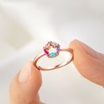 Personlig 1-6 fødselssteiner Sterling sølvring med navn Smykkesmykker Jubileum Bursdag Morsdagsgave til kvinne Mor